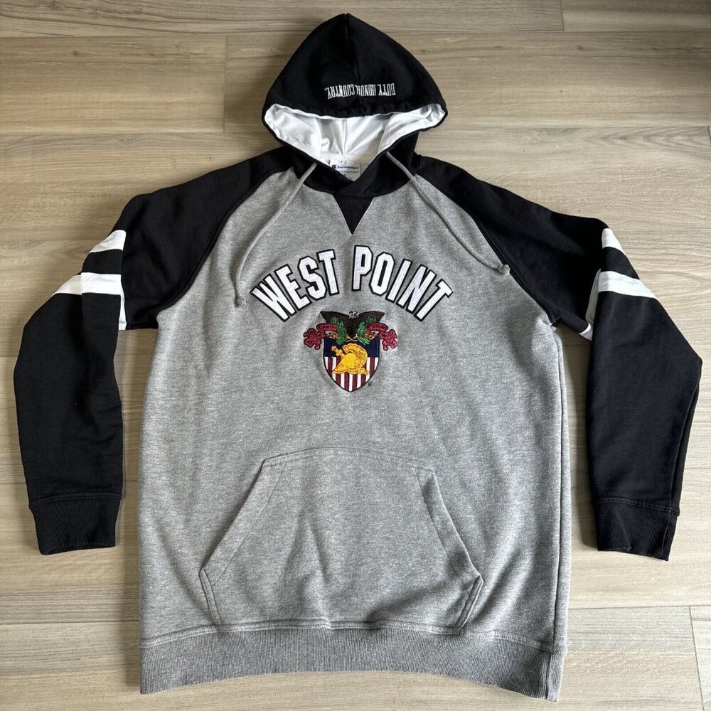 West Point Military Academy Mens‎ XL Hoodie Champion Sweatshirt Pockets Gray